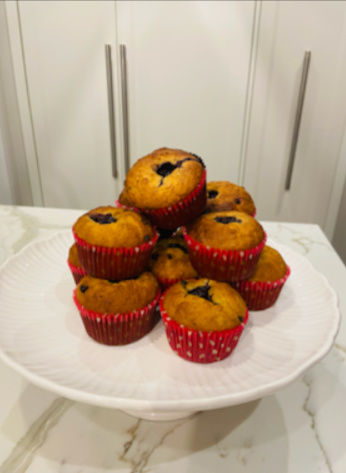 Stack of freshly baked muffins